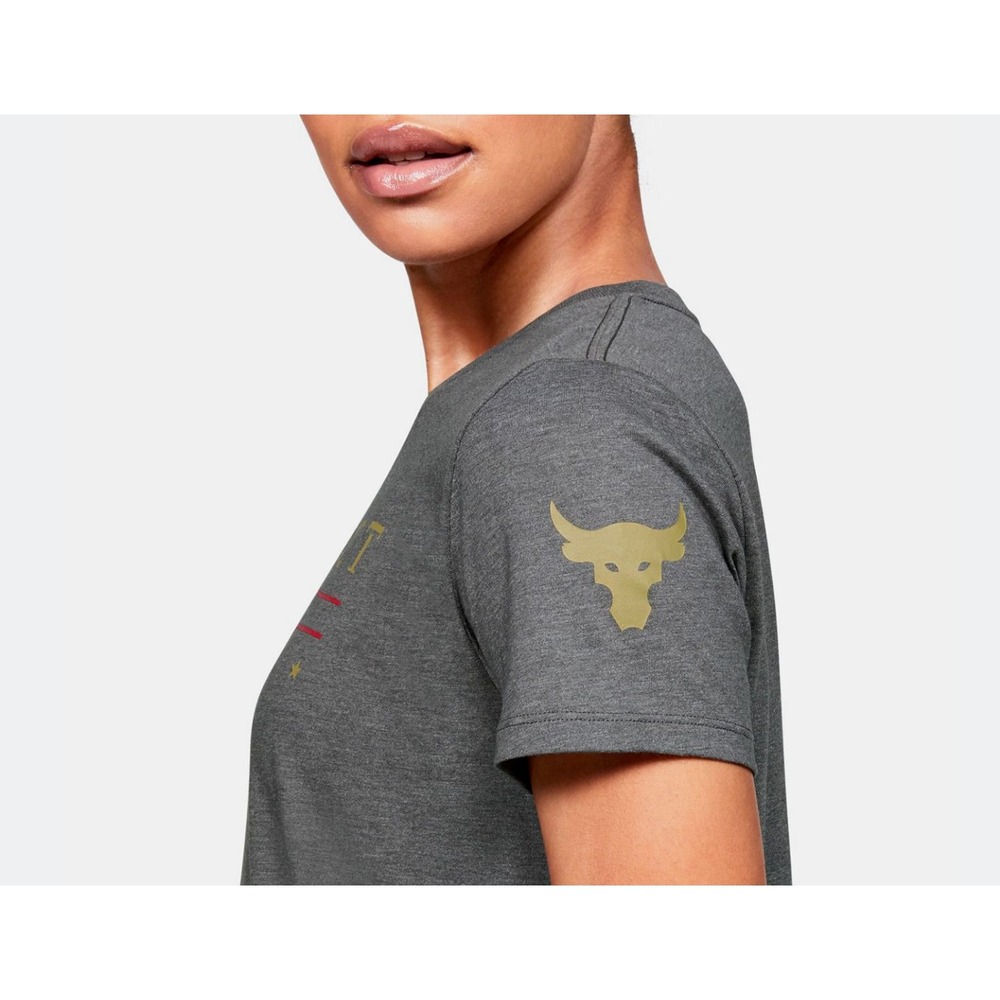 UA Freedom x Project Rock Women's Short Sleeve Shirt, SIZE LARGE - Picture 2 of 5